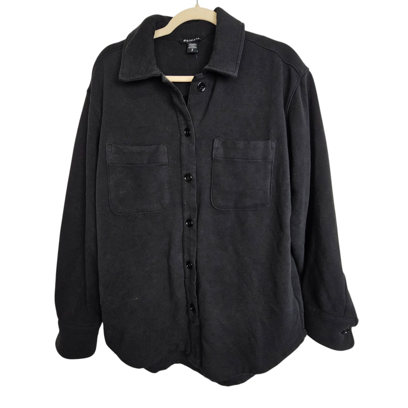 Athleta Jacket Women S Black Retroplush Shirt Jacket Women Button Front Jacket